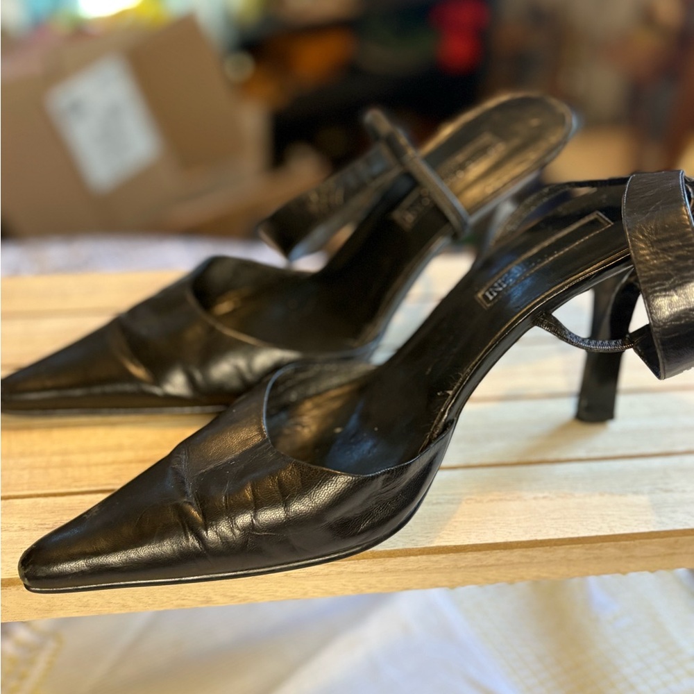 Vintage Classic Black Pointed-Toe Women's Heels - Picture 3 of 8